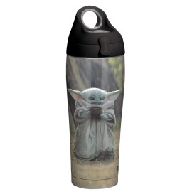 Tervis Star Wars-The Mandalorian Insulated Tumbler, 24oz Water Bottle-Stainless Steel, The Child Sipping