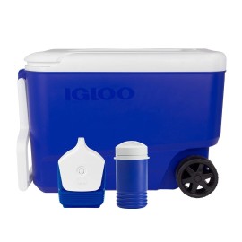 Igloo 00034486 Wheelie Cool 38 with Playmate Mini & Legend 1 Quart Majestic Blue, White, White, White