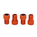BESPORTBLE Bike Valve Adapter, Convert Presta to Schrader, Convert French/UK to US for All Types of Bikes, Bike Tube Pump Air Compressor Tools 4Pcs (Orange)