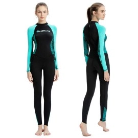 Dive Skins Full Body Swimsuit Wetsuit Scuba Rash Guard Diving Suit for Women Men Adult, Long Sleeve Swimwear One Piece UV Protection Quick Dry Sunsuit for Surfing Snorkeling Kayaking (Black, XL)