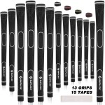 SAPLIZE Golf Grips Standard Set of Piece Rubber Golf Grips Free 15 Tapes Included CC07 Series,White