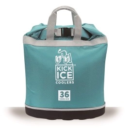 KickIce Dry Bag + Soft Cooler with PVC Free Leakproof Lining + Rolltop Closure for Kayaking, Beach, Rafting, Boating, Hiking, Camping and Fishing, Holds 36 Cans + Ice, 30L, Teal