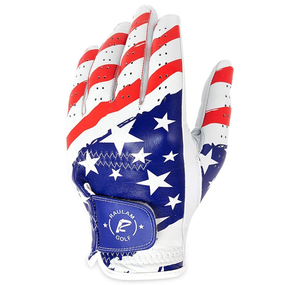 USA Flag Golf Glove with Perfect Grip for Men and Women,Golf Gloves American Flag Left Hand-Golf Glove Men Left Hand/Right Hand,Golf Glove Women Left Hand/Right Hand. (Womens Small, right)