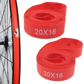 ONGHSD (Nylon,Not PVC) 2 Pack Bike Tire Liner, Anti-Scratched Bike Rim Strip Red Bicycle Rim Tape 700c 29 27.5 26 20 14 Inch for Road Bike MTB Mountain Bike Tube Protector Liner (27.5 inch)