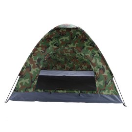 Camouflage Camping Tent, Dome 3-4 Person Camping Pop-Up Tent Spacious, Lightweight, for Outdoor Hiking,(6.56 x 6.56 x 4.43) / (200 x 200 x 135) cm (L x W x H)