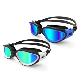 ZIONOR Swimming Goggles, 2 Packs G1 Polarized Swim Goggles UV Protection Watertight Anti-fog Adjustable Strap for Adult Men and Women (BlackBlue+WhiteGold)