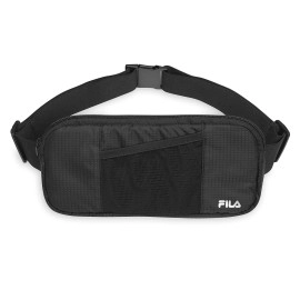 FILA Accessories Waist Pack - Running Belt Fanny Pack Rove Adjustable Sports Pouch Phone Holder for Women & Men Running, Walking, Cycling, Exercise & Fitness, Black