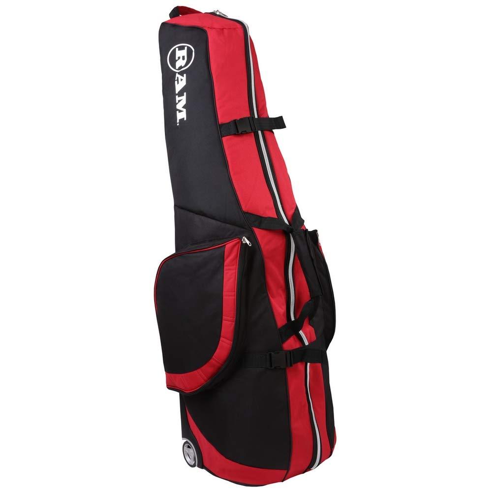 RAM FX Golf Travel Cover Deluxe Padded Wheeled Flight Bag Red