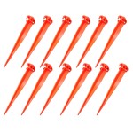 Lifstar 11-Inch 12-PCS Tent Pegs Garden Stakes Durable and Strong Plastic Tent Stakes for Beach Mat, Camping Tent, Beach Umbrella, Hiking, Garden, Landscape Stakes, Orange Stakes UV Resistant