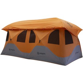 Gazelle GT800SS T8 Extra Large 4 to 8 Person Capacity Family Portable Instant Pop Up Outdoor Shelter Camping Hub Tent, Orange