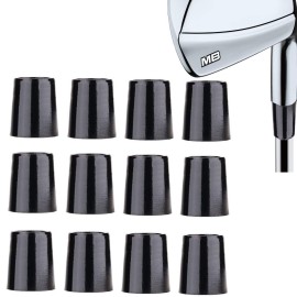 Aliennana Golf Iron Ferrules .370 12 Pack Re-Shaft Golf Ferrule for Taper Tip Iron Wedge Black/Double Chrome Ring ID:0.370