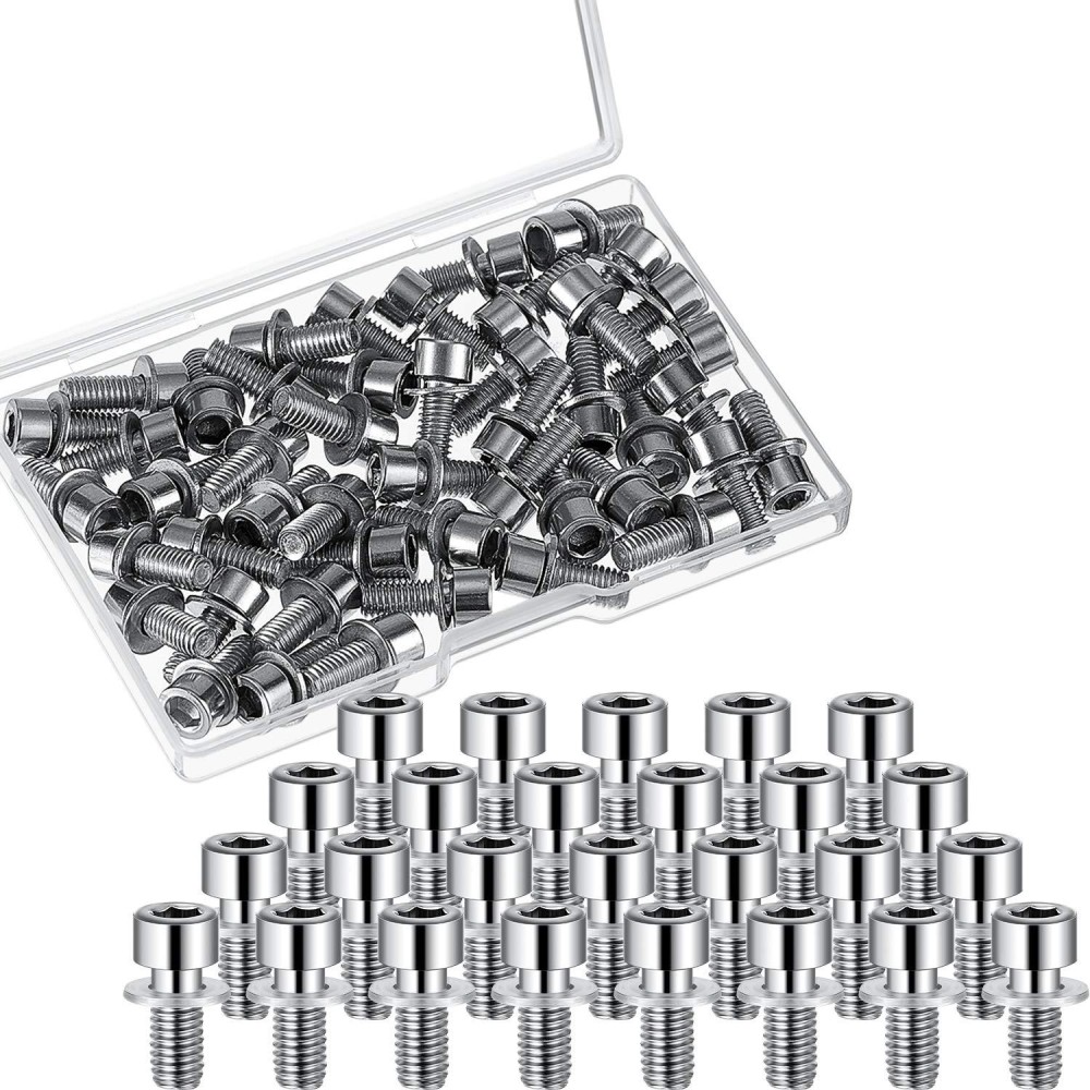 40 Pieces M5 Hex Bolt Socket Tapping Screw Bolts Water Bottle Cage Bolts with Washers for Bike Water Bottle Cage Holder Bracket Rack, 0.67 x 0.31 Inch