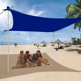 UMARDOO Family Beach Tent Sun Shade Canopy 10?10FT with 4 Aluminum Poles, UPF 50+ UV Protection Easy Setup Pop Up Portable Sun Shelter with Carrying Bag