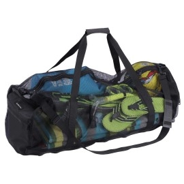 Leberna Large Mesh Duffle Bag for Scuba Diving, Snorkeling, Swimming and Camping with Adjustable Shoulder Strap