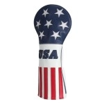 Craftsman Golf Patriotic Stars and Stripes Leather USA Red White Blue USA Flag Driver Cover Headcover (Driver Cover)