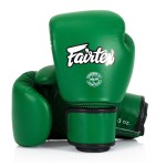 Fairtex BGV16 Leather Muay Thai Boxing Gloves - Lightweight Compact Size Superior Hand & Wrist Protection Premium Leather Grip Bar, Suitable for Training & Competition (Forest Green-16oz)