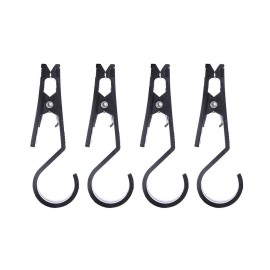 OMUKY Light Hook Multifunctional Tent Canopy Clip Outdoor Camping Equipment Accessories Practical Clothespin 4pcs (Black-4pcs)