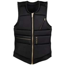 Ronix Rise Women's CE Approved Impact Vest, Black / Gold, Small