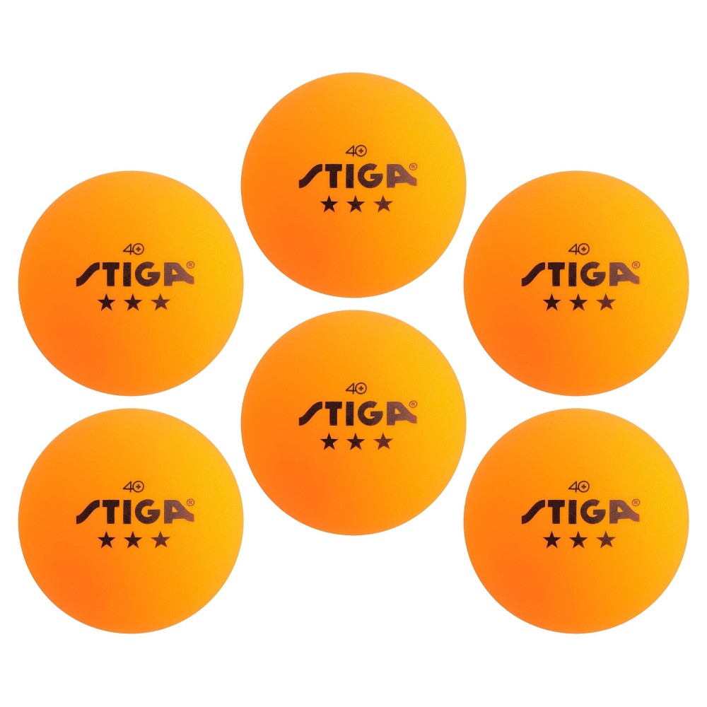 STIGA 6-Pack Orange 3 Star Table Tennis Balls 40mm ITTF Regulation Size and Weight Ping Pong Balls