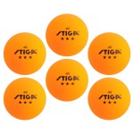 STIGA 6-Pack Orange 3 Star Table Tennis Balls 40mm ITTF Regulation Size and Weight Ping Pong Balls