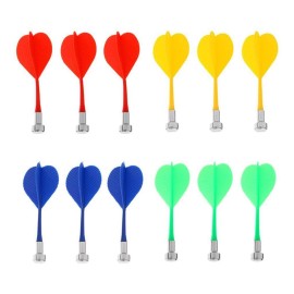 12 Pieces Magnetic Darts Safety Plastic Darts Replacement Dart for Boys Girls and Adults Target Game Toys(Red, Yellow, Blue, Green)