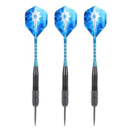RiToEasysports 3Pcs Metal Tip Darts Set Pure Copper Plating Tungsten Darts with Blue Rod for Dart Board Shooting and Archery Supplies