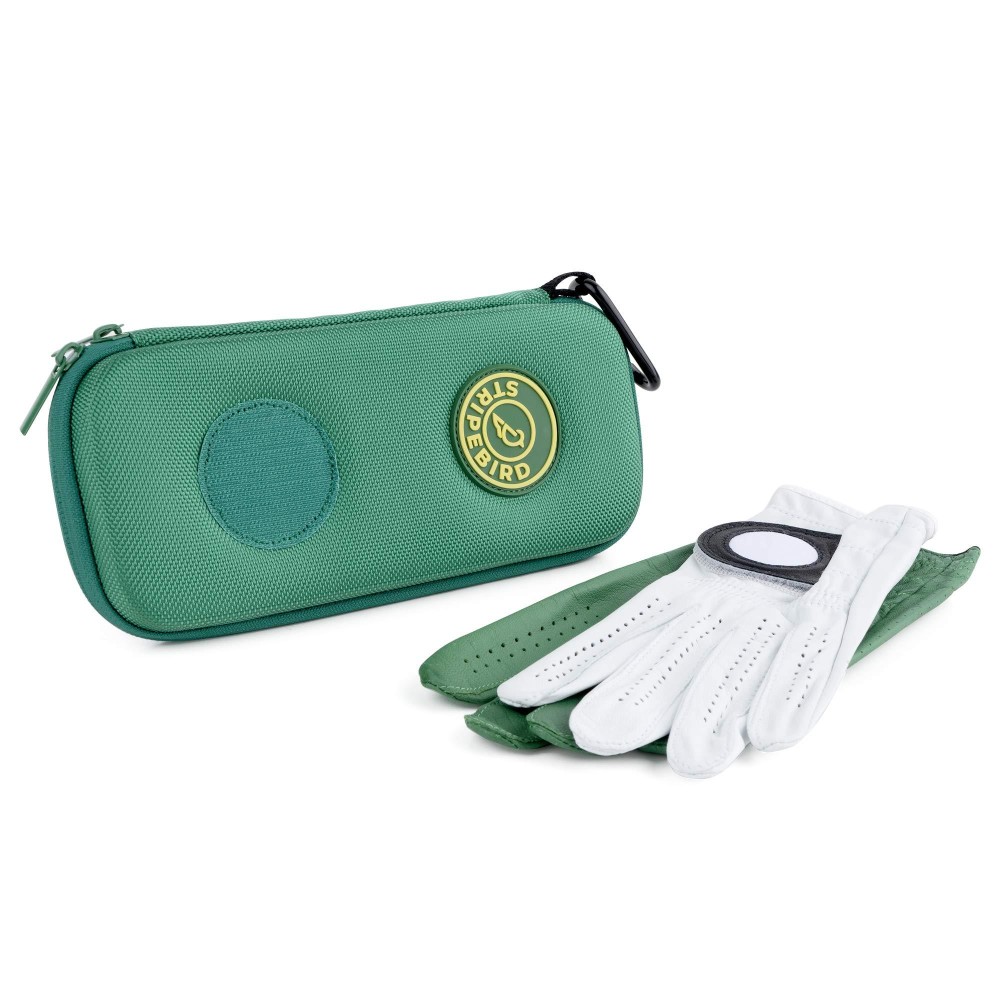 Stripebird - Golf Performance Gloves Holder Case (Fairway Green) - Protect and Keep Golf Gloves Dry - Moisture Free Storage Design - Includes Golf Bag Clip for Golfers