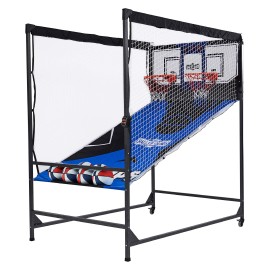 Hall of Games Indoor Arcade Basketball Games Multiple Styles, 2-Player Arcade Scoring Display with Rubber Basketball Set, Perfect for Family Game Rooms