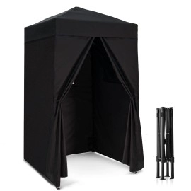 EAGLE PEAK Flex Ultra Compact 4x4 Pop-up Canopy, Sun Shelter, Changing Room, Portable Privacy Canopy Cabana for Pool, Fashion Photoshoots, or Camping, Black