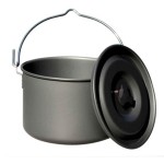 YuanKanJu Camping Hanging Pot Aluminum Alloy Cooking Pot Campfire Heating Stove w/Lid Picnic Kettle Large Capacity & Ultra-Portable for 6-8 People Travel Hiking Outdoor