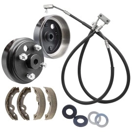 CLUBRALLY EZGO TXT Electric Deluxe Brake Golf Cart Maintenance Kit 1996-2008 -Contain Brake Drum/Hub,Brake Cables & Brake Shoes