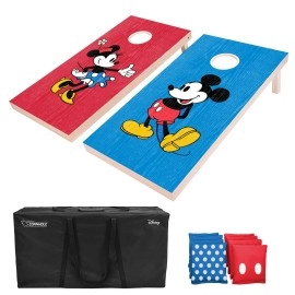 GoSports Disney Cornhole Set Regulation and Travel Size - Choose Between Mickey and Minnie and Toy Story