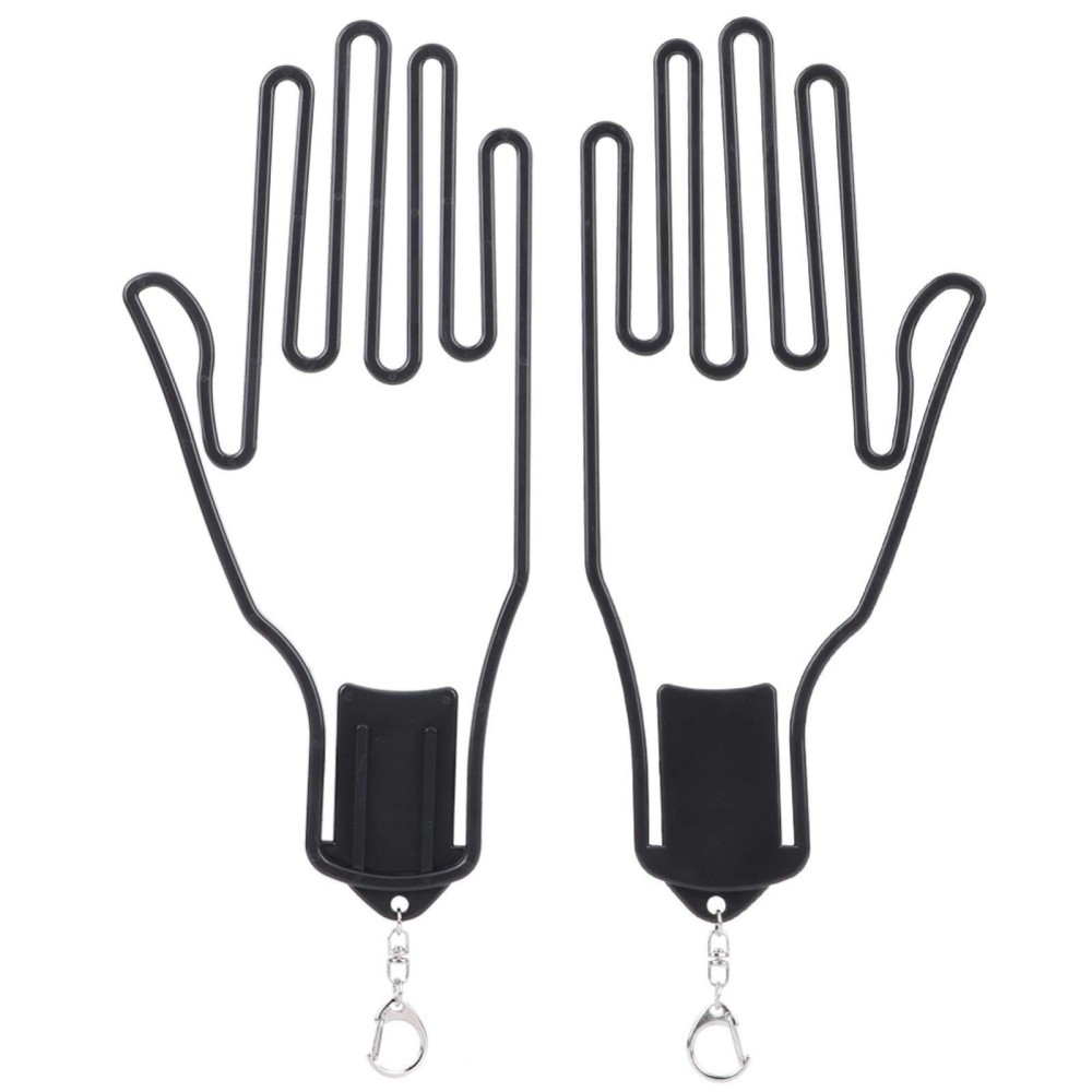 RiToEasysports 1 Pair Black Golfball Gloves Stretcher Hanger Plastic Golfball Gloves Keeper for Sports Golves Golf