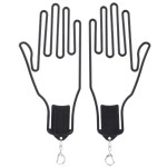RiToEasysports 1 Pair Black Golfball Gloves Stretcher Hanger Plastic Golfball Gloves Keeper for Sports Golves Golf