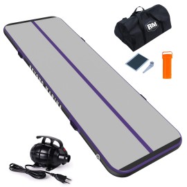 BEYOND MARINA Air Gymnastics Tumble Track 4/8 inches Thickness Inflatable Tumbling 10ft/13ft/16ft/20ft Air Mats for Home Use Training/Cheerleading/Yoga with Electric Pump, 10x3.3x4, Carbon-purple