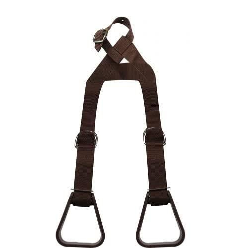 Showman Heavy Duty Nylon Adjustable Buddy Stirrups (Brown)