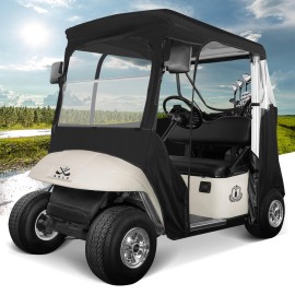 10L0L Golf Cart Enclosure fit for 2 Passenger EZGO TXT & RXV, Waterproof Windproof Portable Transparent Golf Cart Cover Storage Driving 4 Sided Enclosure