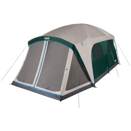 Coleman Skylodge 12-Person Camping Tent with Screened Porch, Weatherproof Family Tent Includes Color-Coded Poles, Screened-in Porch, Sturdy Rainfly, and Fits 4 Queen-Sized Airbeds