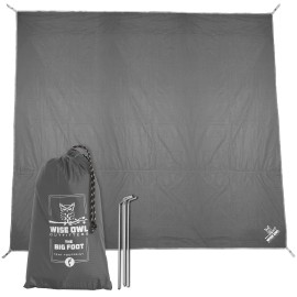 Wise Owl Outfitters Camping Tarp Waterproof - Tent Tarp for Under Tent - Camping Gear Must Haves w/Easy Set Up Including Tent Stakes and Carry Bag - Large Grey