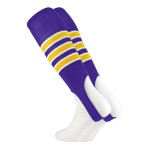 TCK Striped Baseball Stirrups Pattern D (Purple/White/Gold, Large)