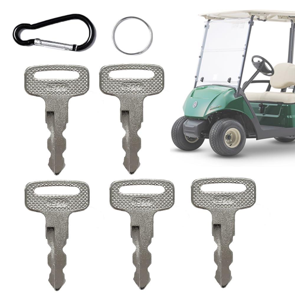 FCOUIID Golf Cart Key Replacement Ignition Keys for Yamaha G14, G19, G22, G29 Drive Gas/Electric Golf Cart Code:1922, with Keychain (5 Pcs)