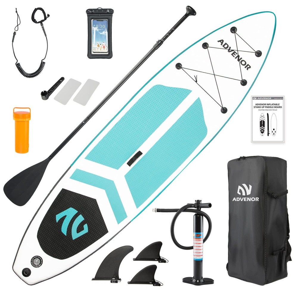 ADVENOR paddle board 11'x33 x6 Extra Wide Inflatable Stand Up with SUP Accessories Including Adjustable paddle,Backpack,Waterproof Bag,Leash,and Hand Pump,Repair Kit (Green)