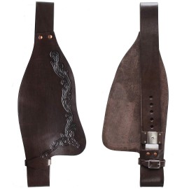 CHALLENGER Horse Western Adult Tooled Brown Leather Replacement Saddle Fenders 5225DB