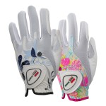 BIRDIE TOWN JUPITER WomenAs golf glove - Breathable Synthetic Leather - One Size Fits Most (2 Pack (1 Blue 1 Tropical), Worn on Left Hand (Right Handed golfer))