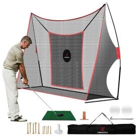 FRANKTECH Golf Hitting Net Heavy Duty Golf Practice Net for Backyard Driving Golf Net with High Impact Chipping Hitting Target Golf Driving Practice Net Include Carry Bag Golf Balls for Indoor Outdoor