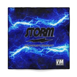 Logo Infusion - Dye-Sublimated Microfiber Bowling Towel - One Sided Print - Storm Blue Lightning Style DSMTSTBL