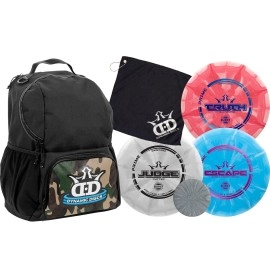 Dynamic Discs Disc Golf Starter Set Cadet Backpack Disc Golf Bag Included Prime Burst Frisbee Golf Set Included Putter, Midrange, Driver 170g Plus (Woodland Camouflage) (3 Pack)