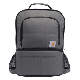 Carhartt Insulated 24 Can Two Compartment Cooler Backpack, Backpack with Fully-Insulated Cooler Base, Gray