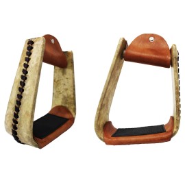 CHALLENGER Horse Saddle Stirrups Western Wide Rawhide Covered Angled Roper Saddle 51174W