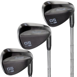GoSports Tour Pro Golf Wedge Set - Includes 52 Degree Gap Wedge, 56 Degree Sand Wedge and 60 Lob Wedge Degree in Satin or Black Finish (Right Handed)